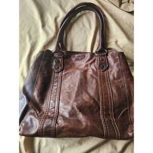 Frye Melissa Tote Dark Brown Genuine Leather Large Shoulder Handbag Purse 34DB13